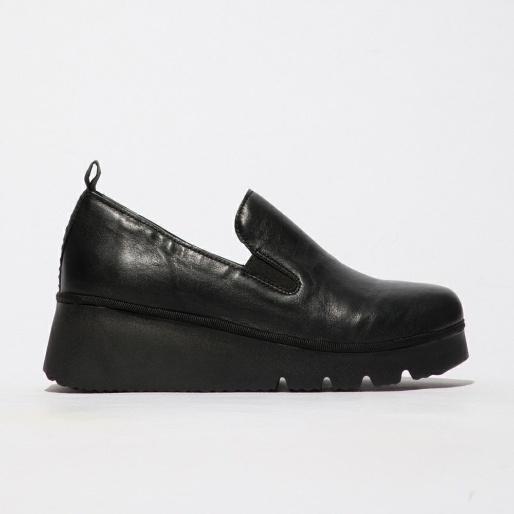 Zapatos Cuña Fly London Pece406fly Mujer Negras | 6940-GKRQL