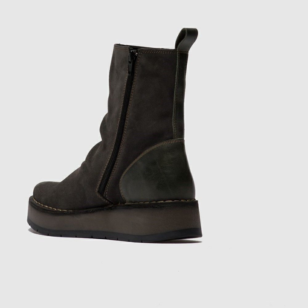 Zapatos Cuña Fly London Reno053fly Mujer Negras | 8760-ZVFGY