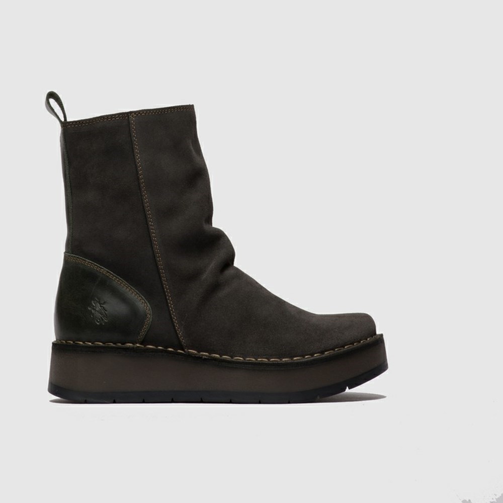 Zapatos Cuña Fly London Reno053fly Mujer Negras | 8760-ZVFGY