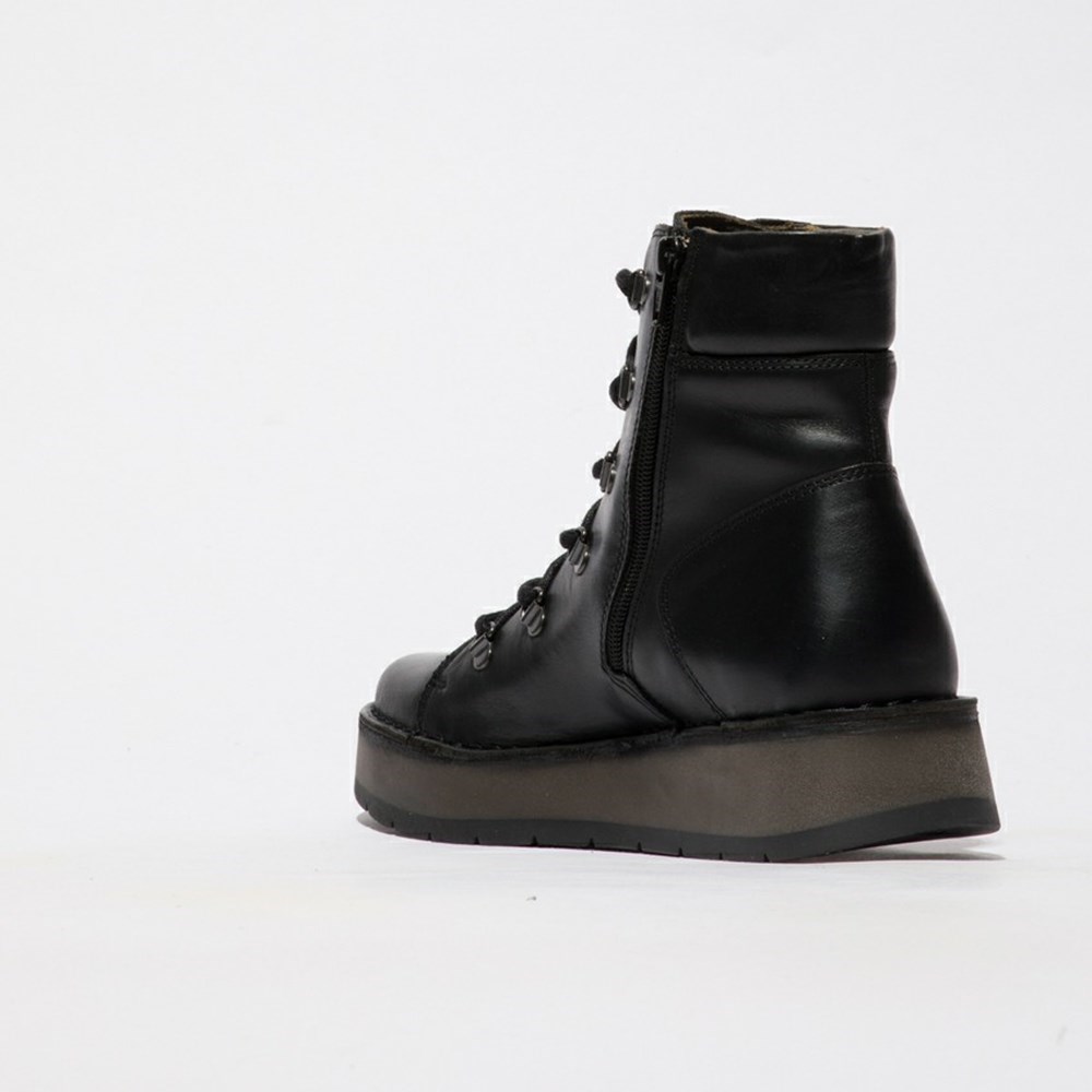 Zapatos Cuña Fly London Roxy094fly Mujer Negras | 7692-AZYNW