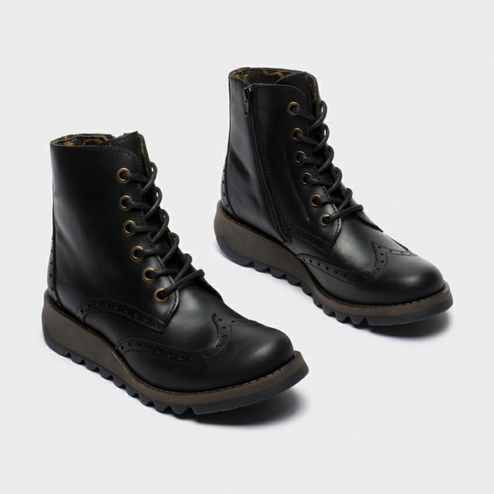 Zapatos Cuña Fly London Sarl069fly Mujer Negras | 0596-IGDXQ