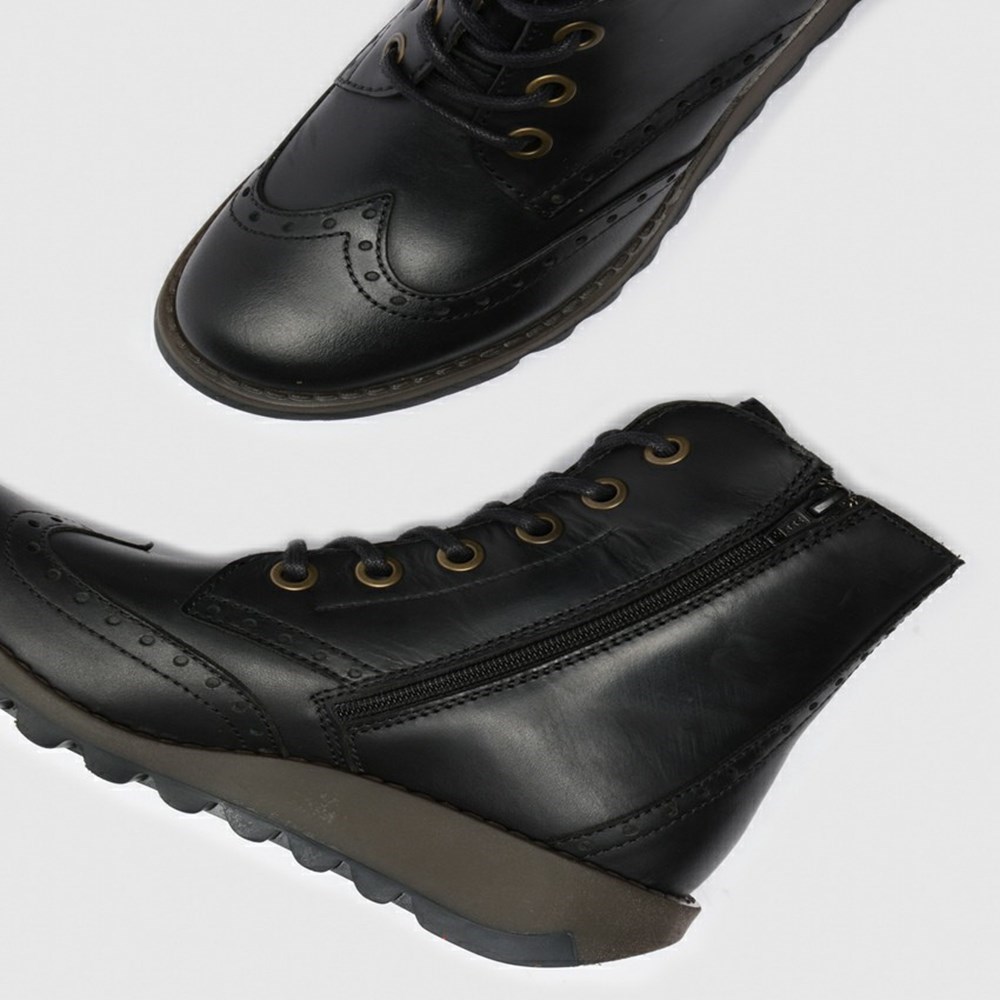 Zapatos Cuña Fly London Sarl069fly Mujer Negras | 0596-IGDXQ