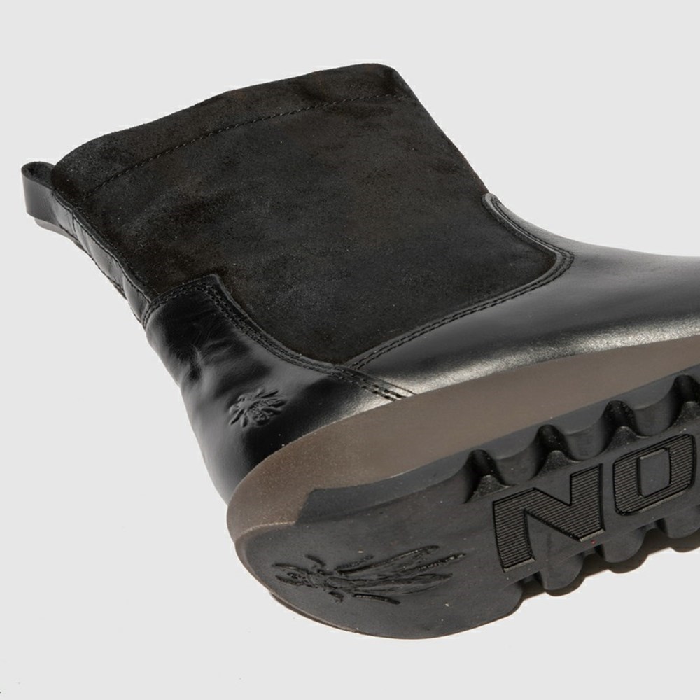 Zapatos Cuña Fly London Sauk794fly Mujer Negras | 3401-QTRSF