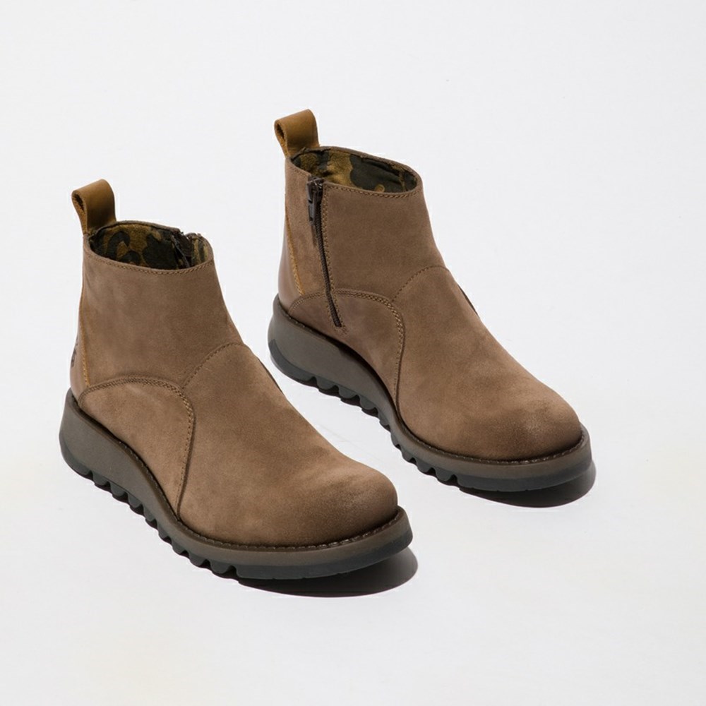 Zapatos Cuña Fly London Sely918fly Mujer Gris Marrones Marrones | 1249-FVERI