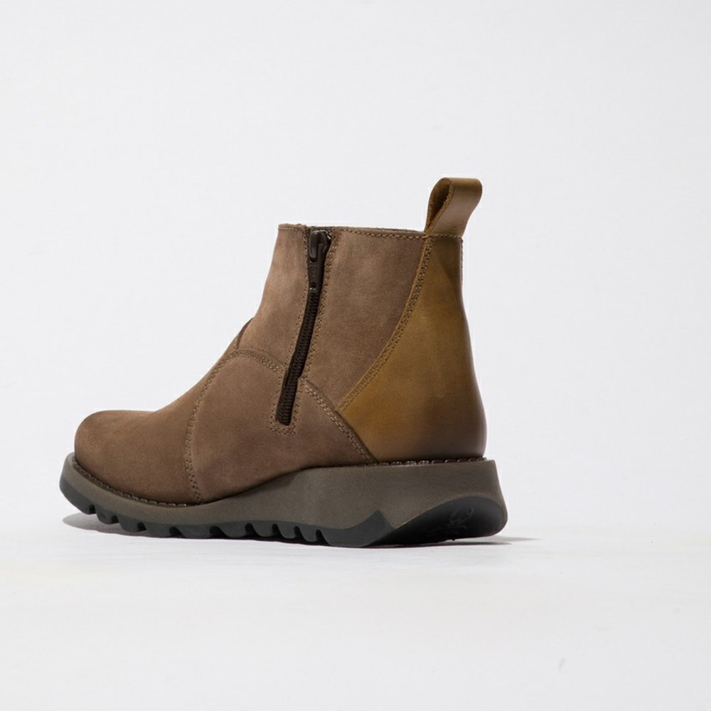 Zapatos Cuña Fly London Sely918fly Mujer Gris Marrones Marrones | 1249-FVERI