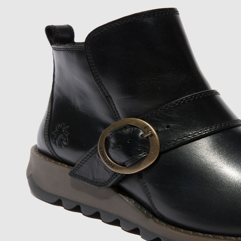 Zapatos Cuña Fly London Sias812fly Mujer Negras | 7894-JENWU