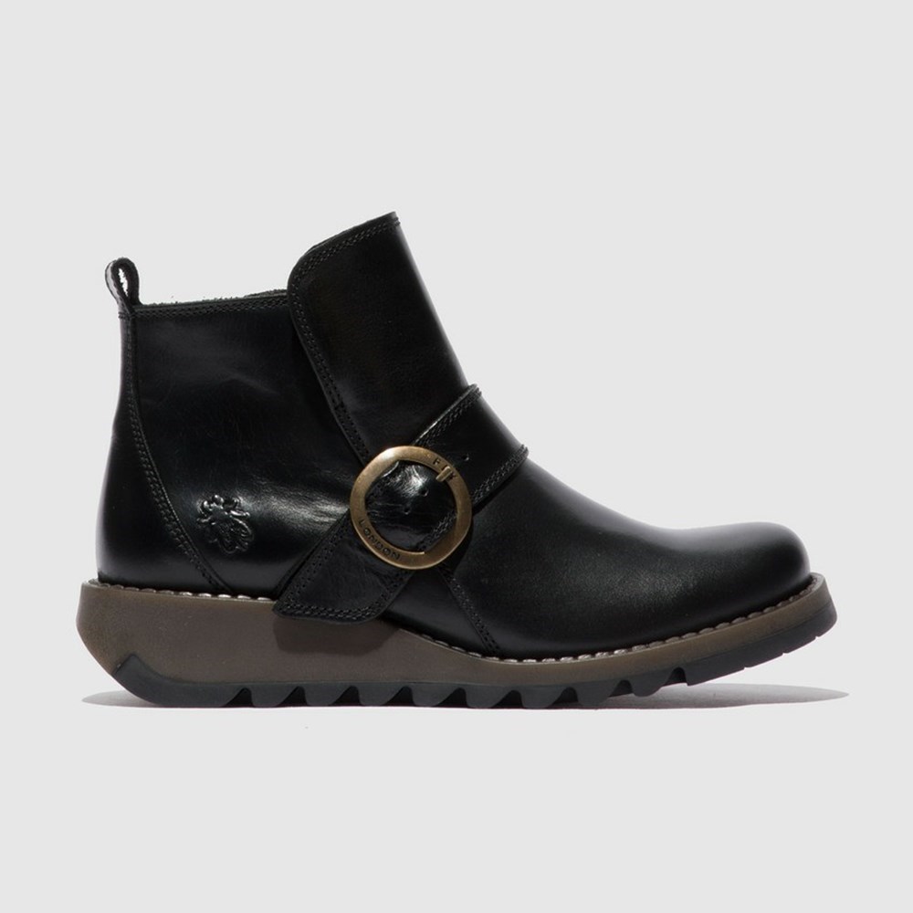Zapatos Cuña Fly London Sias812fly Mujer Negras | 7894-JENWU