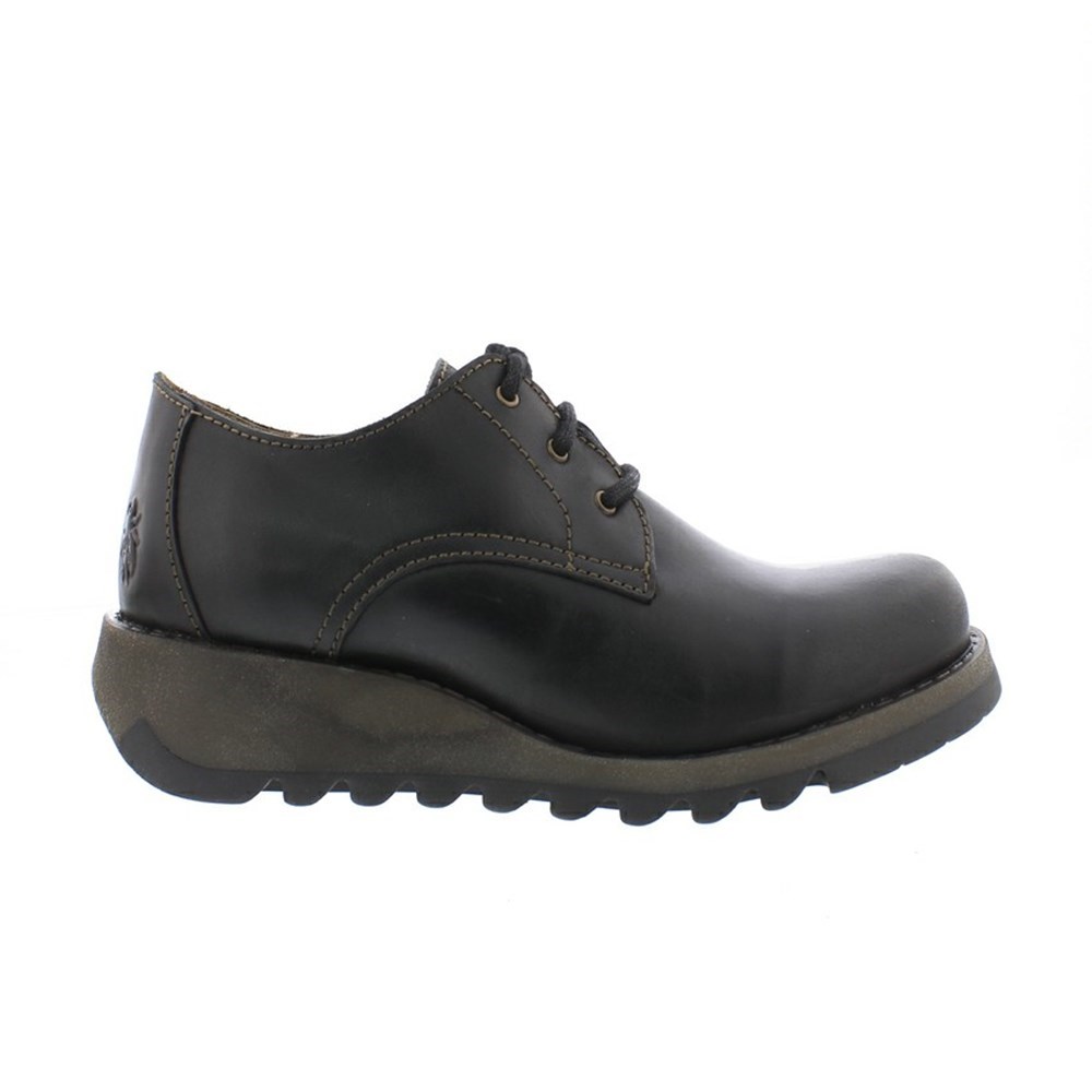 Zapatos Cuña Fly London Simb389fly Mujer Negras | 6382-MFBCN