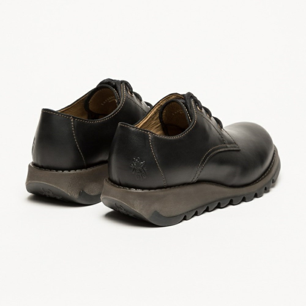 Zapatos Cuña Fly London Simb389fly Mujer Negras | 6382-MFBCN