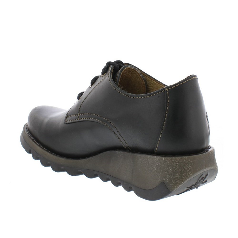 Zapatos Cuña Fly London Simb389fly Mujer Negras | 6382-MFBCN