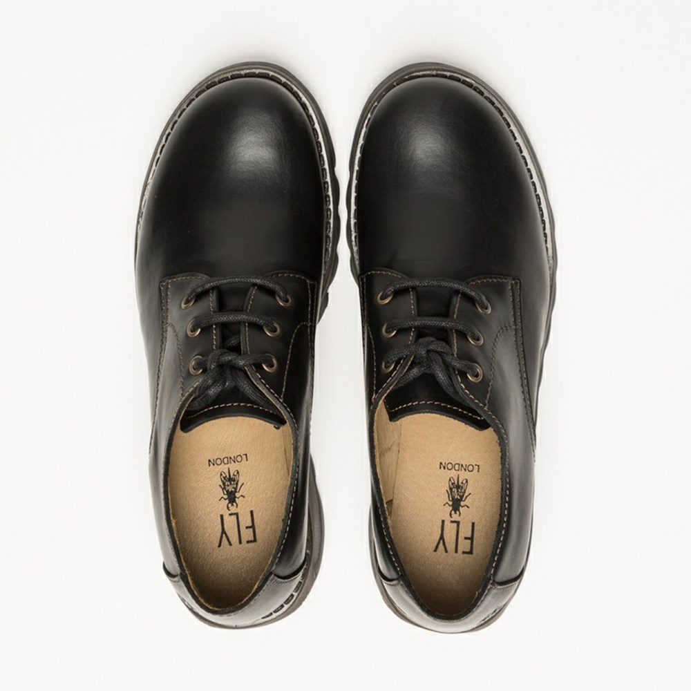 Zapatos Cuña Fly London Simb389fly Mujer Negras | 6382-MFBCN