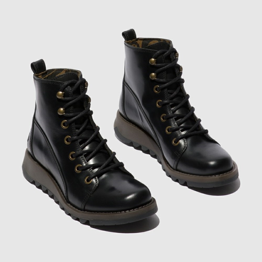 Zapatos Cuña Fly London Sore813fly Mujer Negras | 7310-XUYRP