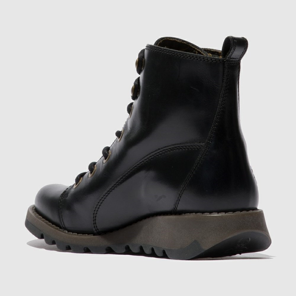 Zapatos Cuña Fly London Sore813fly Mujer Negras | 7310-XUYRP