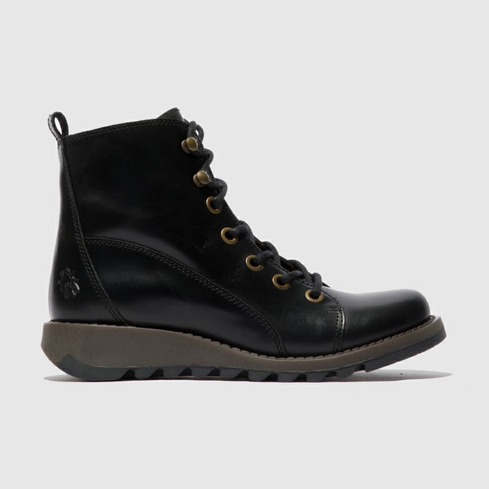 Zapatos Cuña Fly London Sore813fly Mujer Negras | 7310-XUYRP