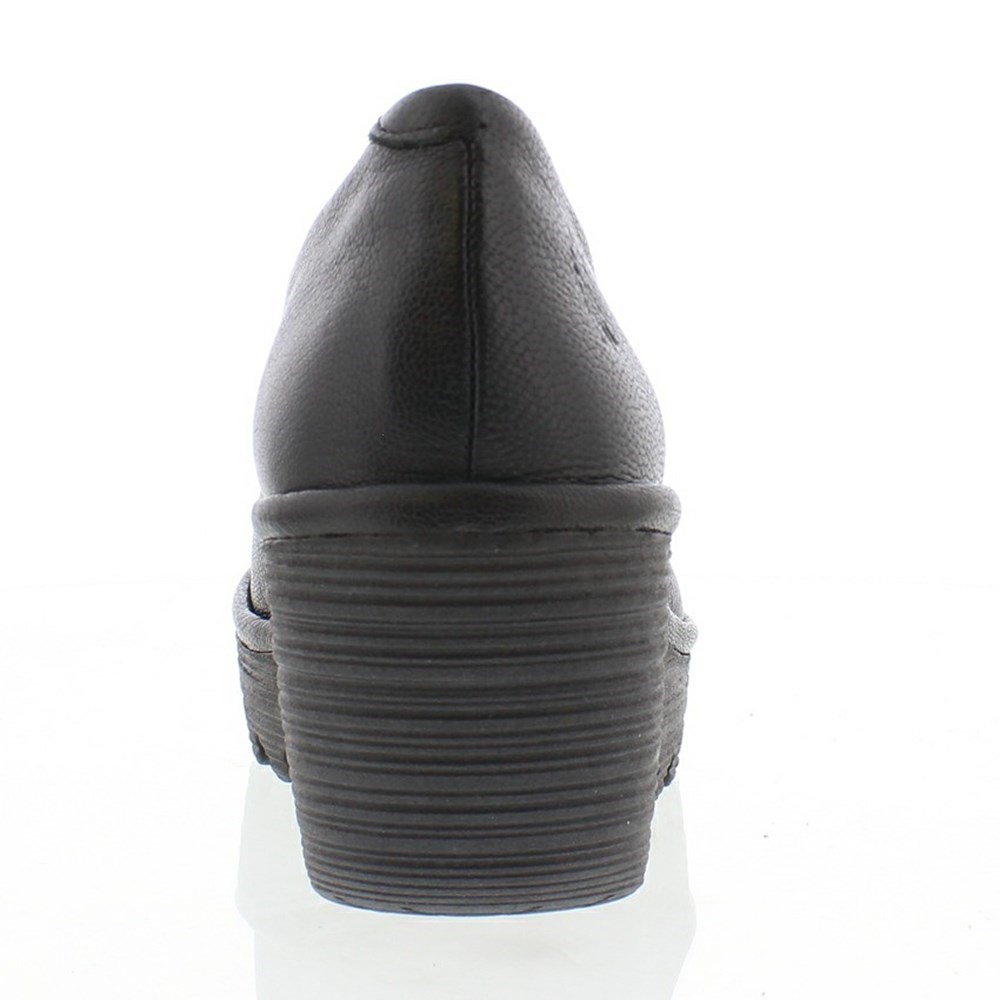 Zapatos Cuña Fly London YAZ Mujer Negras | 0846-YJDVI